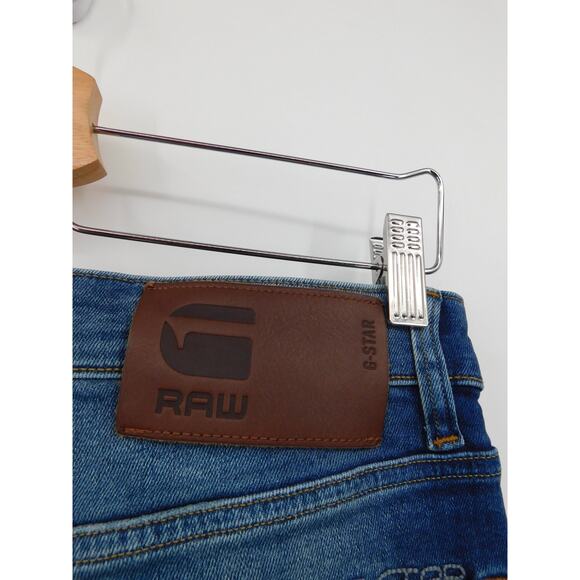 G-Star Raw Men's 3301 Blue Button Fly Slim Straight Denim Jeans Size 30x28 - Picture 6 of 6